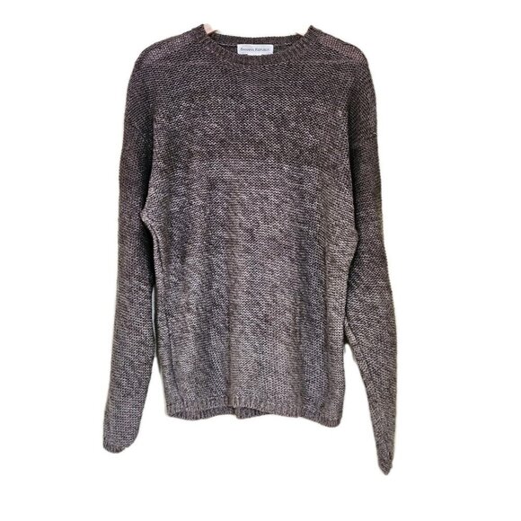 Banana Republic Linen Sweater Men M Brown Ombre LS Crewneck Sustainable Neutral - Picture 1 of 14